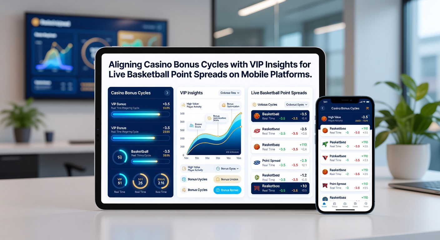 Dashboard einer mobilen Wett-App mit VIP-Analysen zu Basketball-Punktspreads und aktiven Bonus-Zyklen