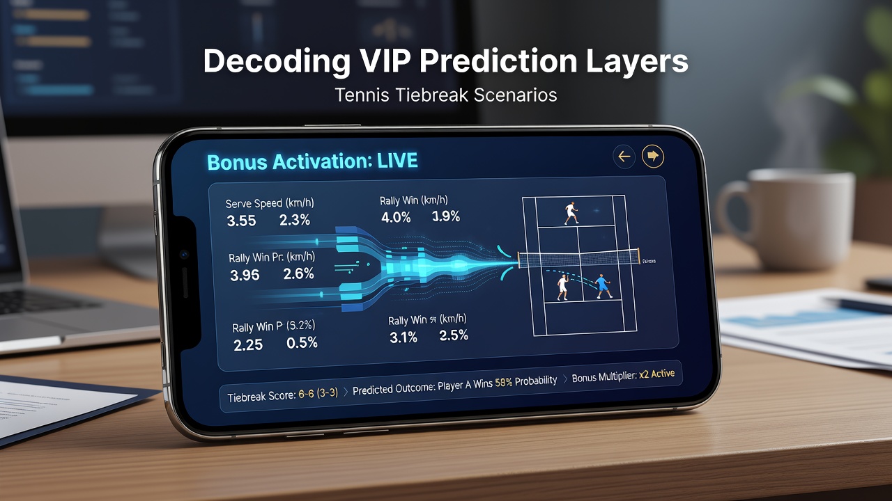 Smartphone-Display mit aktivierten VIP-Schichten und Tennis-Tiebreak-Analysen
